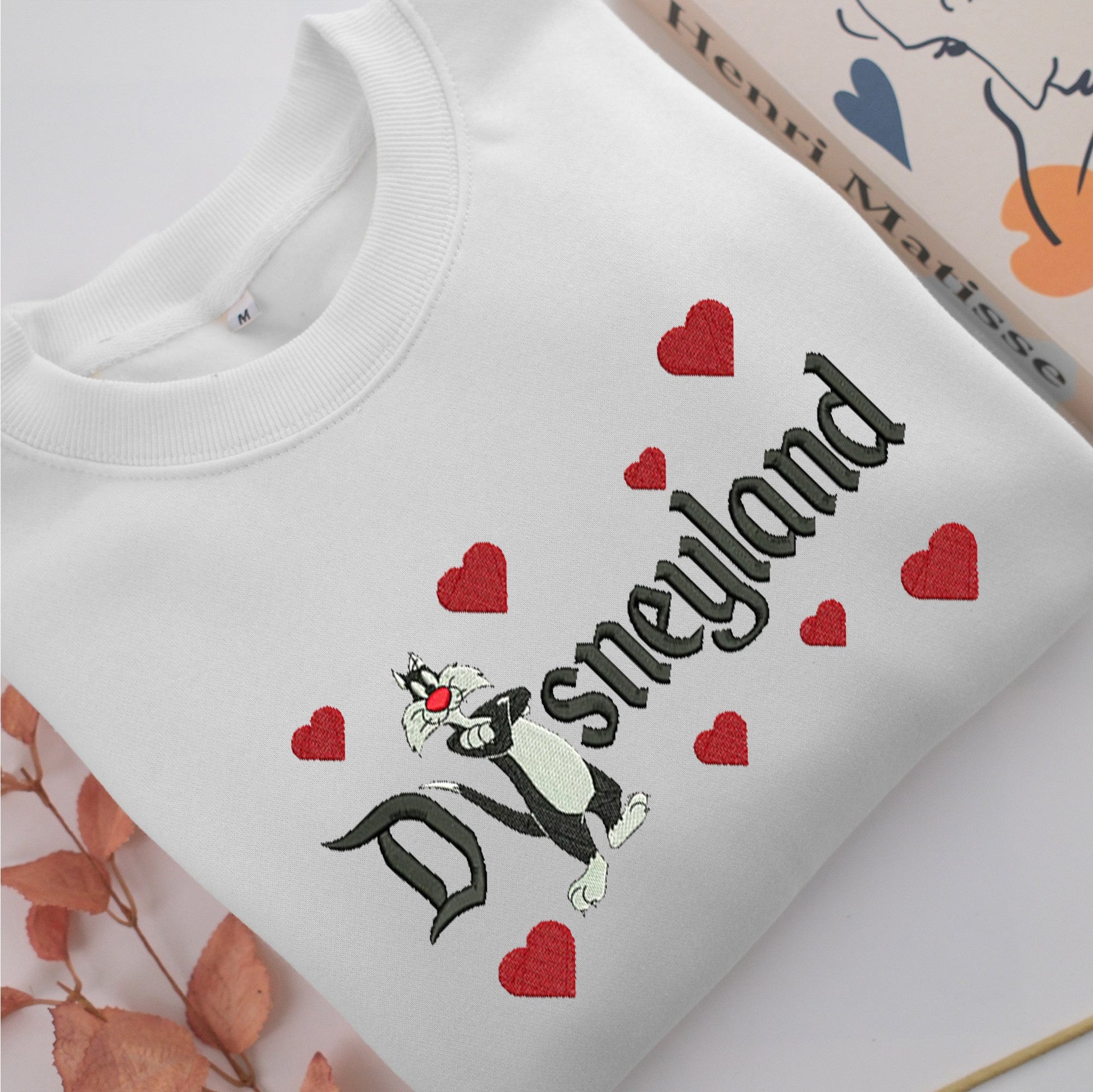 Sylvester Disneyland Embroidery, Disneyland Embroidered Sweatshirt, Movie Disney Inspired, Valentine's Day Gifts Idea For Him Her