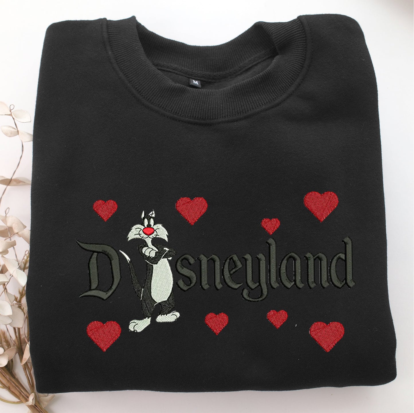 Sylvester Disneyland Embroidery, Disneyland Embroidered Sweatshirt, Movie Disney Inspired, Valentine's Day Gifts Idea For Him Her
