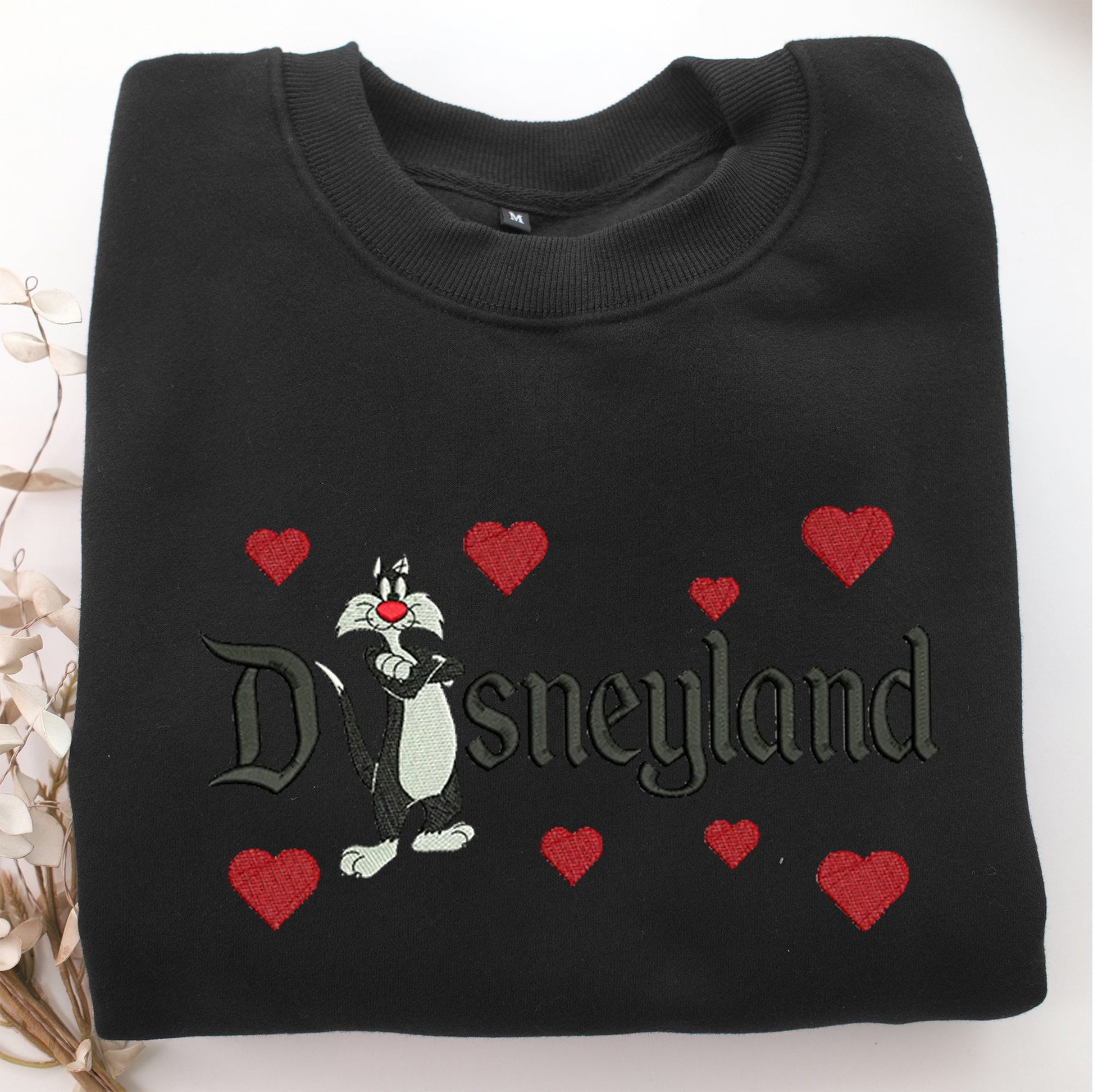 Sylvester Disneyland Embroidery, Disneyland Embroidered Sweatshirt, Movie Disney Inspired, Valentine's Day Gifts Idea For Him Her