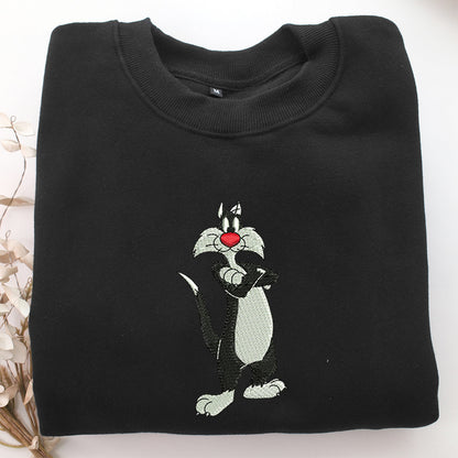 Sylvester Embroidery, Disneyland Embroidered Sweatshirt, Movie Disney Inspired, Valentine's Day Gifts Idea For Him Her