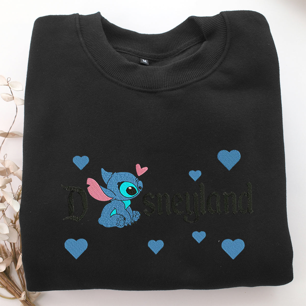Stitch Disneyland Embroidery, Disneyland Embroidered Sweatshirt, Movie Disney Inspired, Valentine's Day Gifts Idea For Him Her