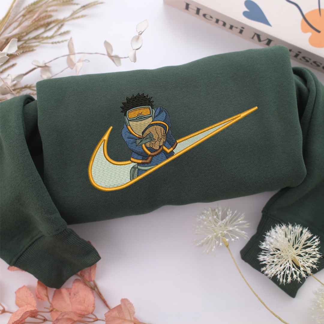Uchiha Obito Swoosh Nike Embroidered Sweatshirt, Nike Movie Inspired, Valentine's Day Gifts Idea For Him Her