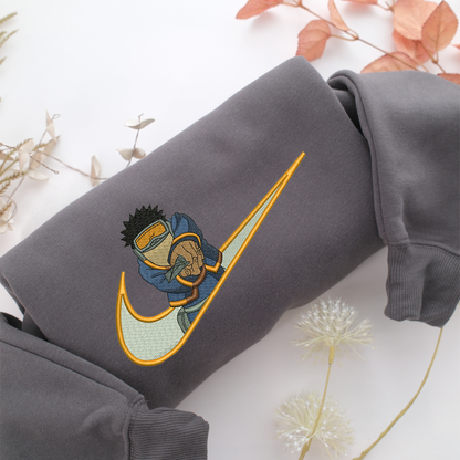 Uchiha Obito Swoosh Nike Embroidered Sweatshirt, Nike Movie Inspired, Valentine's Day Gifts Idea For Him Her