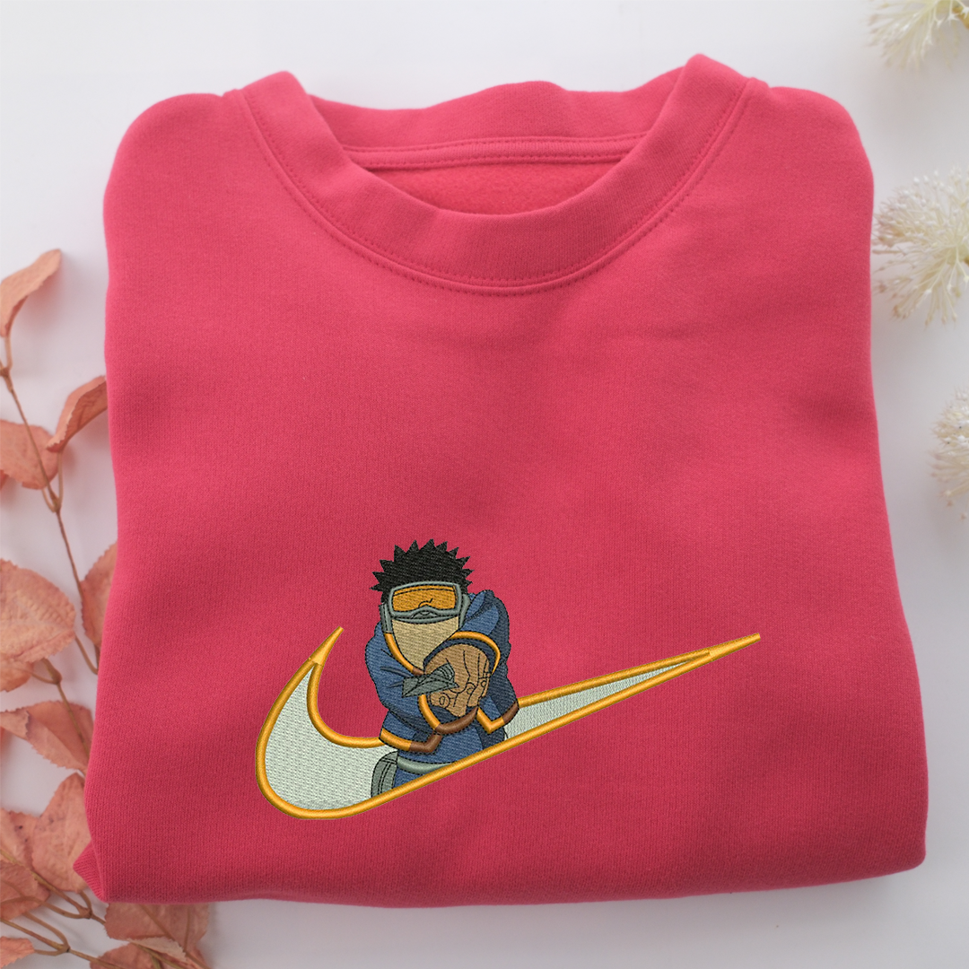 Uchiha Obito Swoosh Nike Embroidered Sweatshirt, Nike Movie Inspired, Valentine's Day Gifts Idea For Him Her