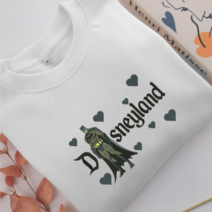 Batman Disneyland Embroidery, Disneyland Embroidered Sweatshirt, Movie Disney Inspired, Valentine's Day Gifts Idea For Him Her