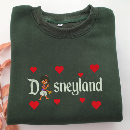 Chibi Aladdin Disneyland Embroidery, Disneyland Embroidered Sweatshirt, Movie Disney Inspired, Valentine's Day Gifts Idea For Him Her