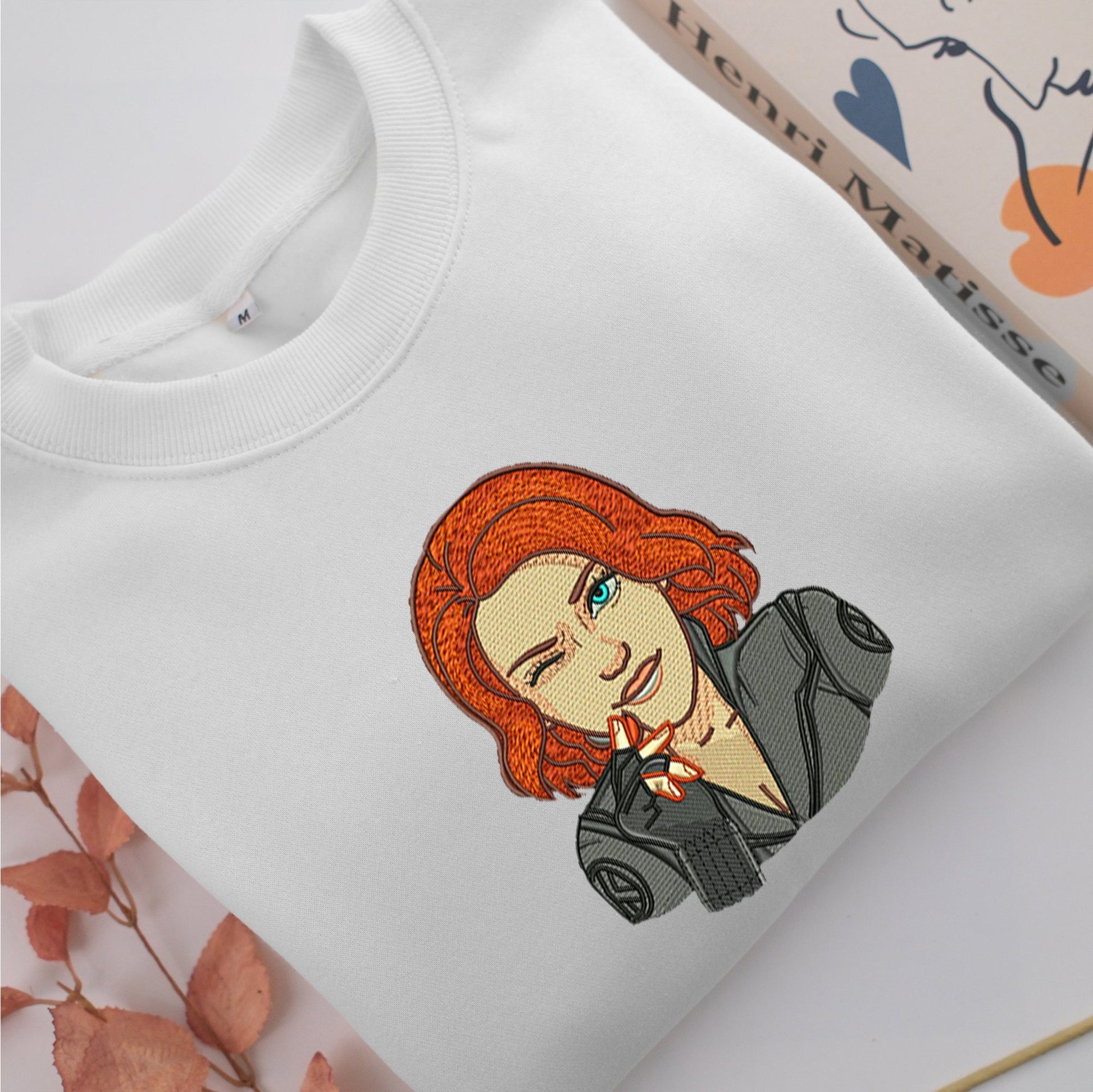Black Widow Embroidery, Disneyland Embroidered Sweatshirt, Movie Disney Inspired, Valentine's Day Gifts Idea For Him Her