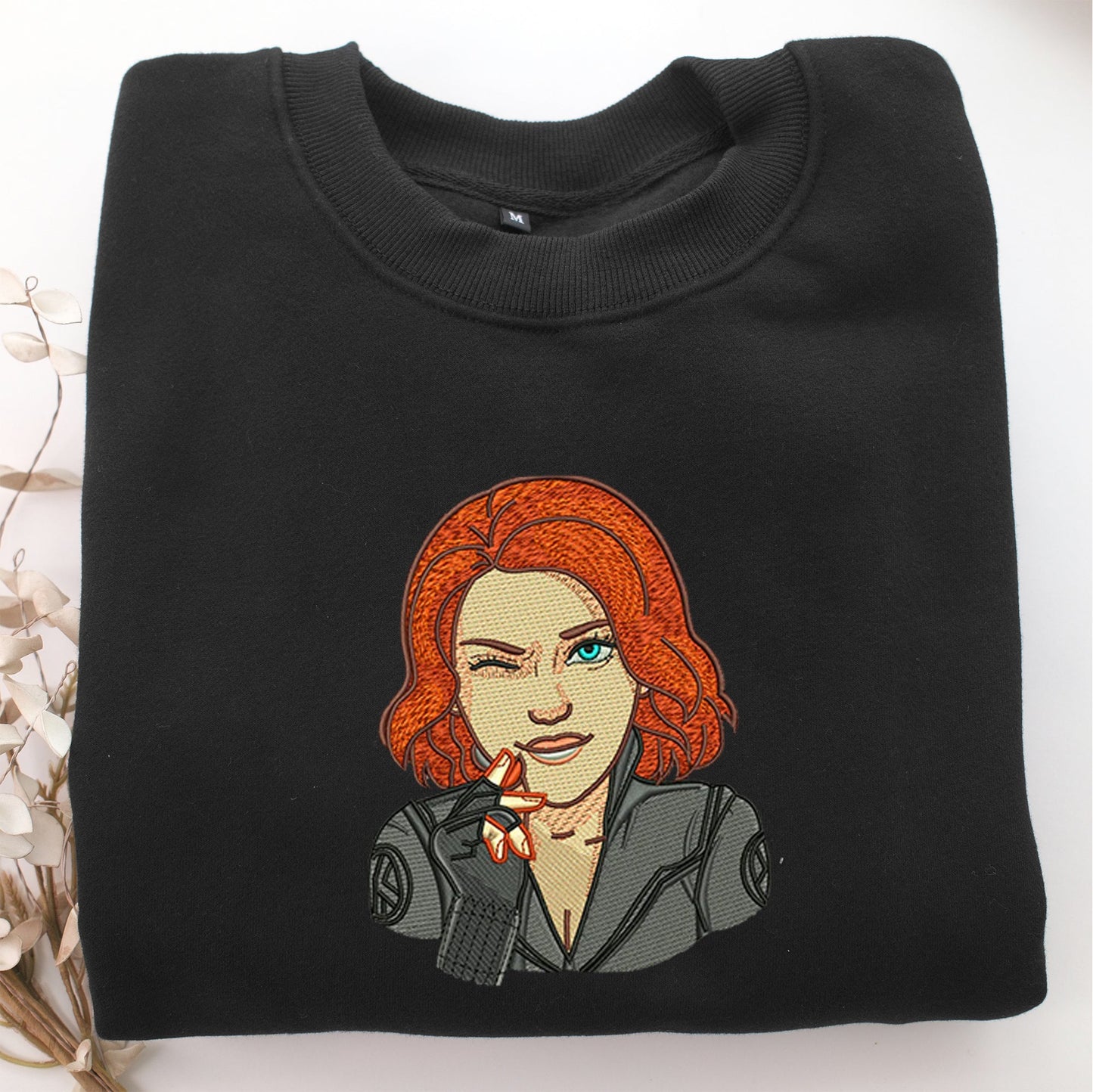 Black Widow Embroidery, Disneyland Embroidered Sweatshirt, Movie Disney Inspired, Valentine's Day Gifts Idea For Him Her
