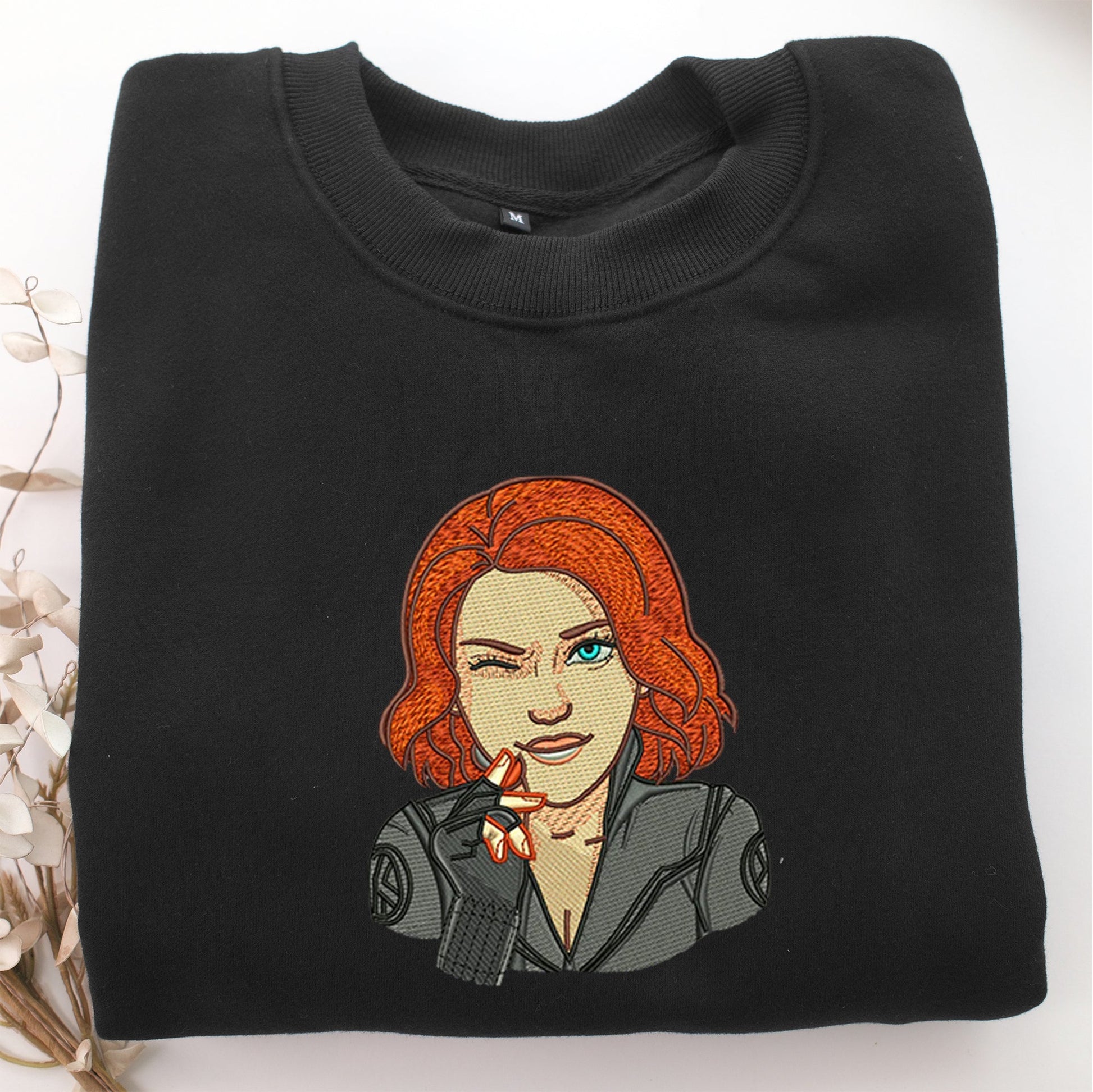 Black Widow Embroidery, Disneyland Embroidered Sweatshirt, Movie Disney Inspired, Valentine's Day Gifts Idea For Him Her