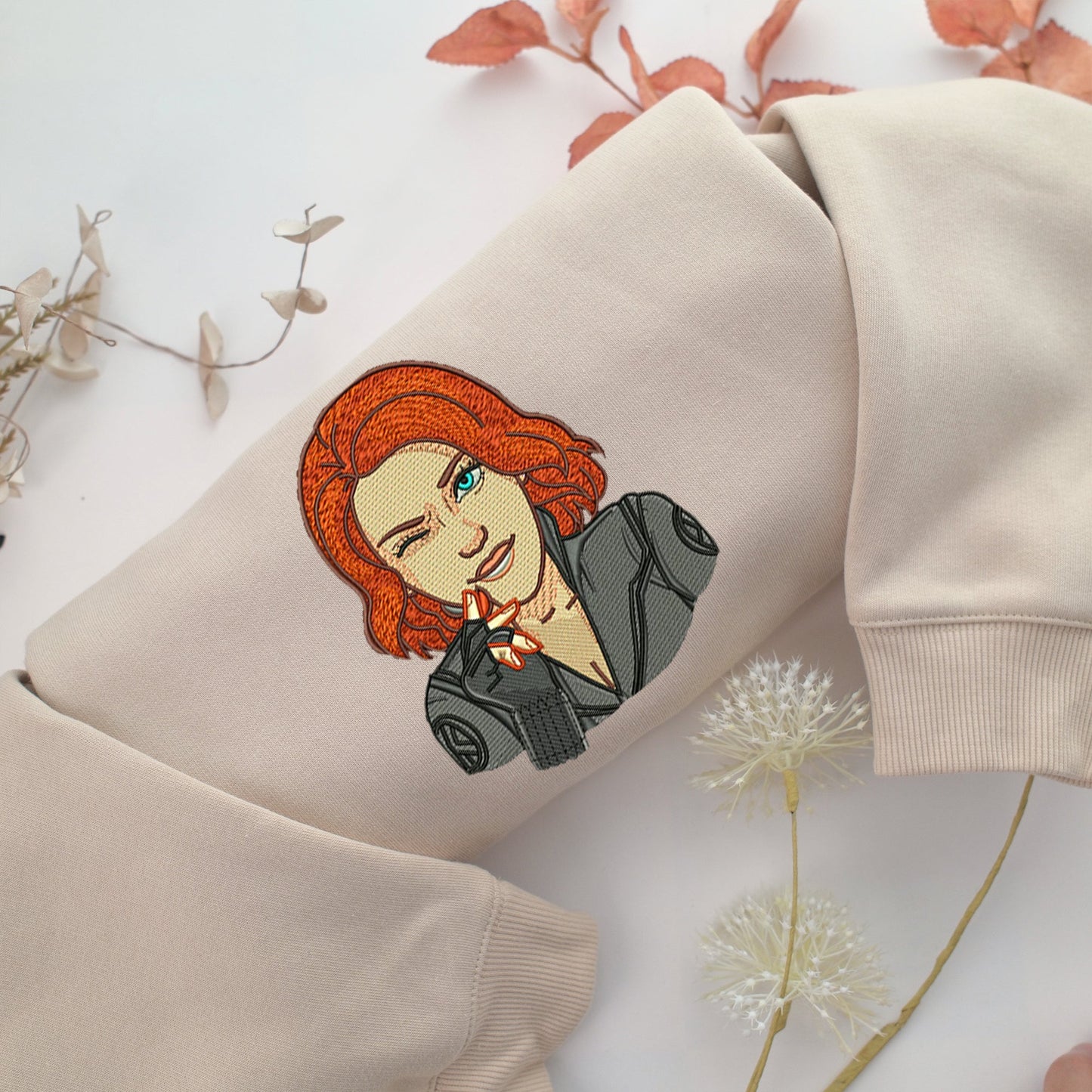 Black Widow Embroidery, Disneyland Embroidered Sweatshirt, Movie Disney Inspired, Valentine's Day Gifts Idea For Him Her