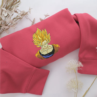 Super Saiyan Goku v3 Nike Embroidered Sweatshirt, Nike Movie Inspired, Valentine's Day Gifts Idea For Him Her