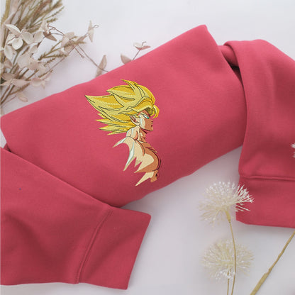 Super Saiyan Goku v4 Nike Embroidered Sweatshirt, Nike Movie Inspired, Valentine's Day Gifts Idea For Him Her