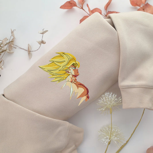 Super Saiyan Goku v4 Nike Embroidered Sweatshirt, Nike Movie Inspired, Valentine's Day Gifts Idea For Him Her