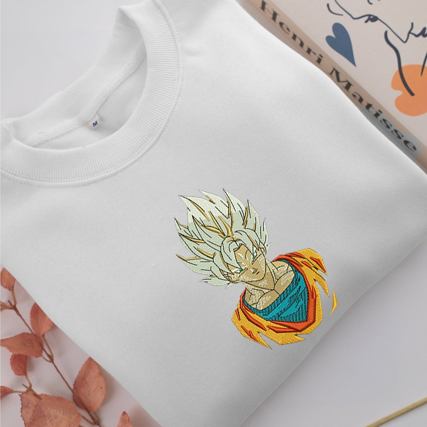 Super Saiyan Goku Nike Embroidered Sweatshirt, Nike Movie Inspired, Valentine's Day Gifts Idea For Him Her