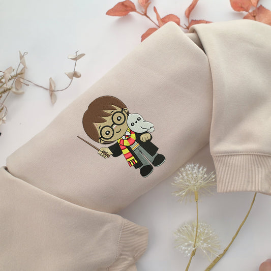 Chibi Harry Potter v2 Embroidery, Disneyland Embroidered Sweatshirt, Movie Disney Inspired, Valentine's Day Gifts Idea For Him Her