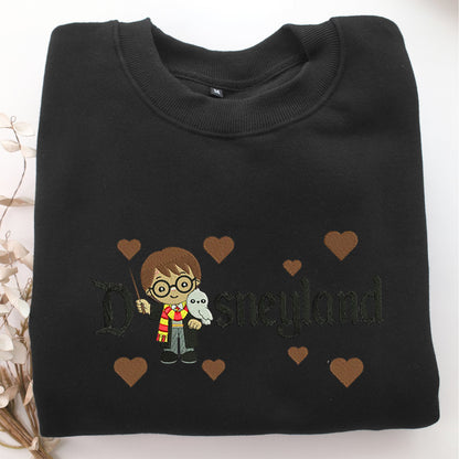 Chibi Harry Potter v2 Disneyland Embroidery, Disneyland Embroidered Sweatshirt, Movie Disney Inspired, Valentine's Day Gifts Idea For Him Her