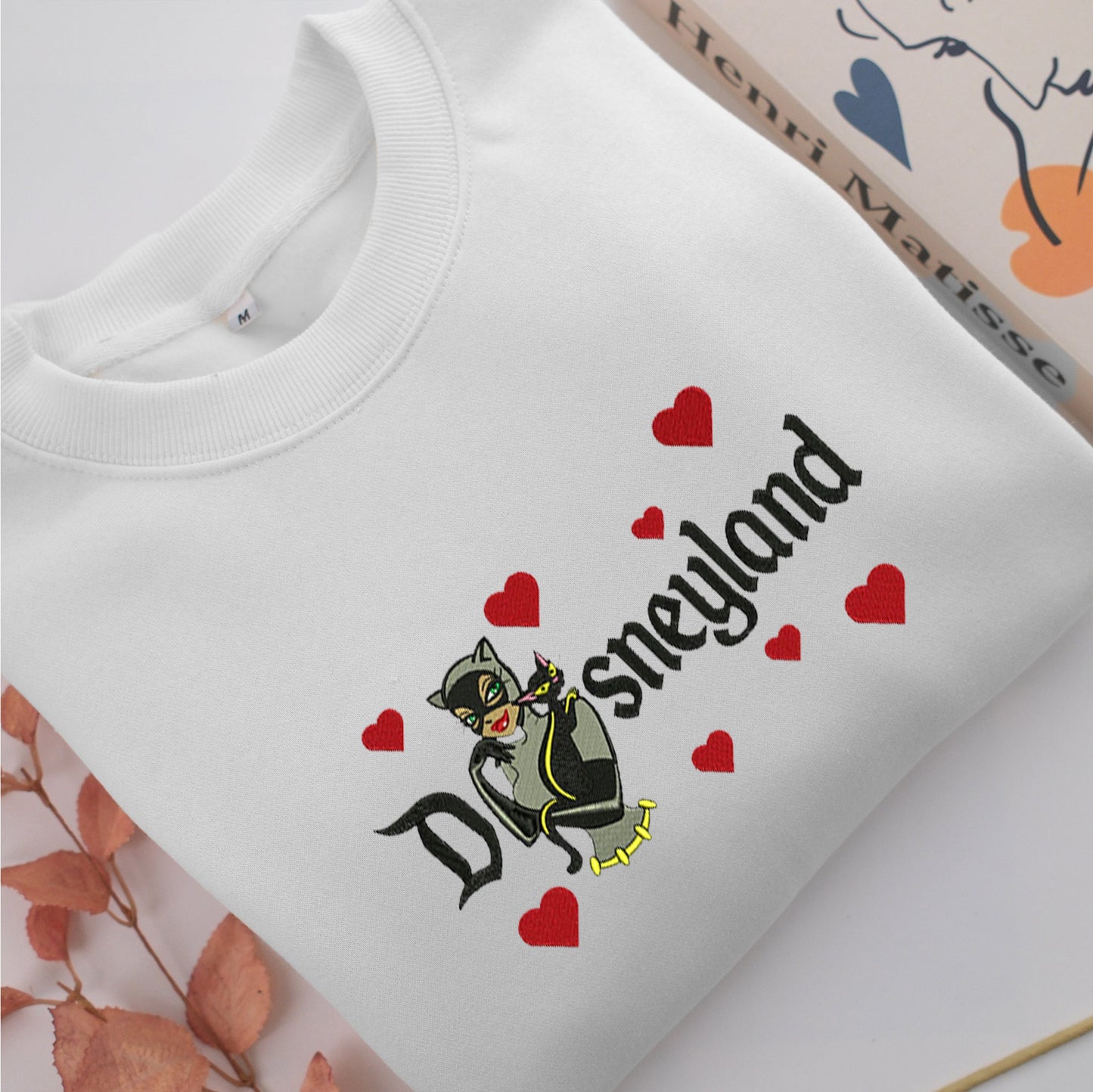 Catwoman Half Disneyland Embroidery, Disneyland Embroidered Sweatshirt, Movie Disney Inspired, Valentine's Day Gifts Idea For Him Her
