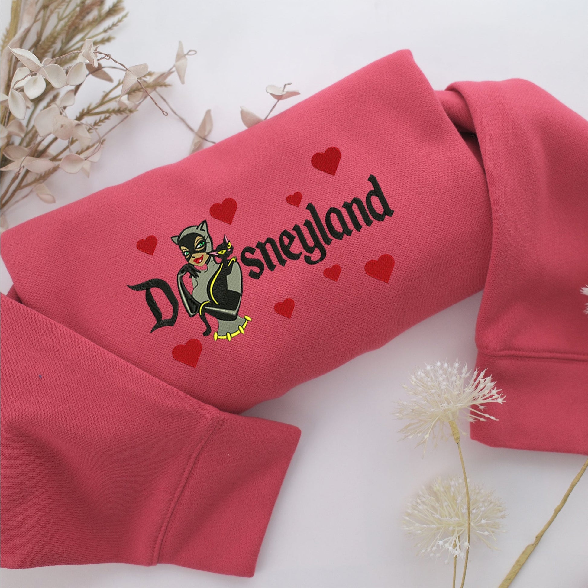 Catwoman Half Disneyland Embroidery, Disneyland Embroidered Sweatshirt, Movie Disney Inspired, Valentine's Day Gifts Idea For Him Her