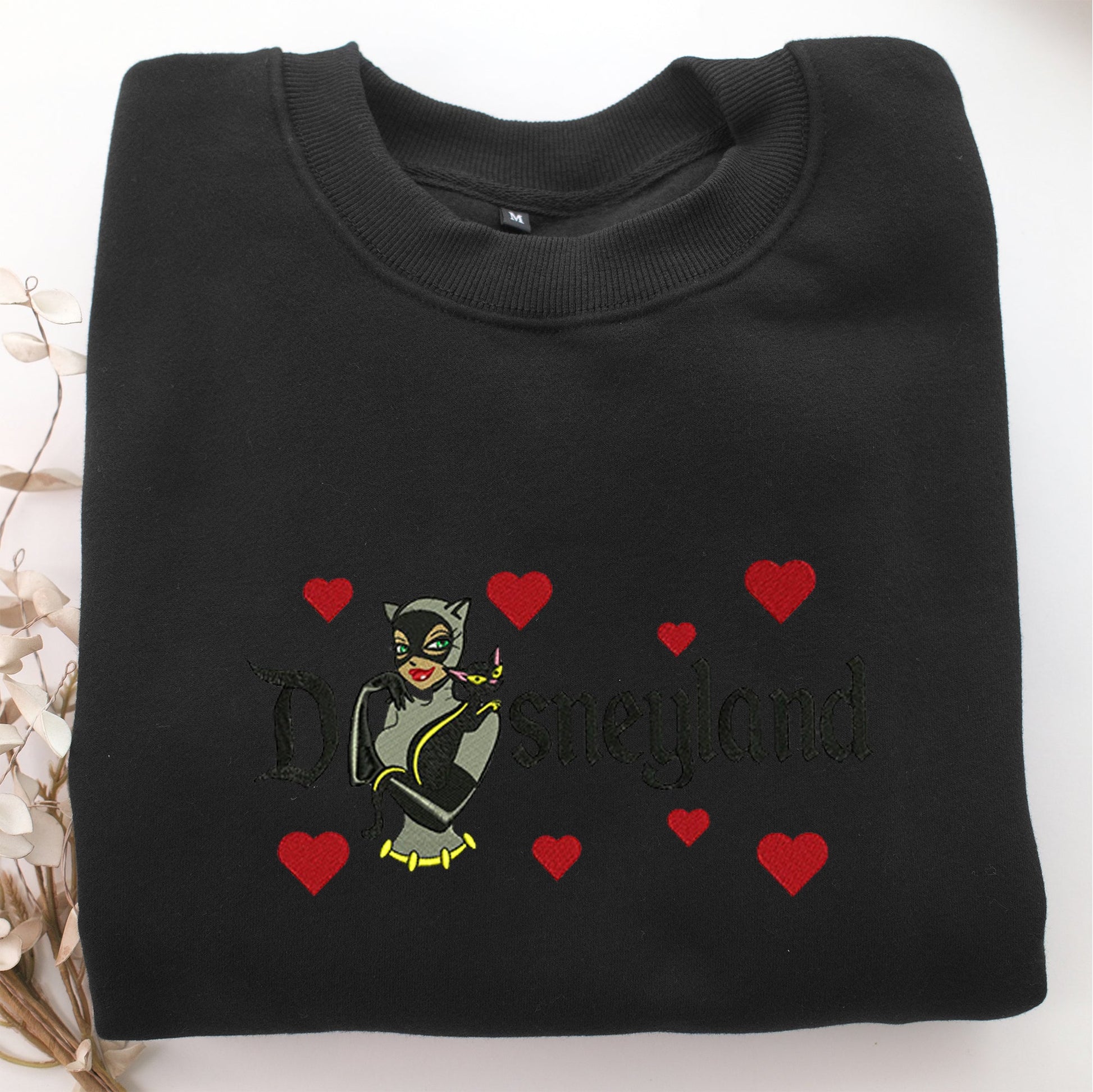 Catwoman Half Disneyland Embroidery, Disneyland Embroidered Sweatshirt, Movie Disney Inspired, Valentine's Day Gifts Idea For Him Her