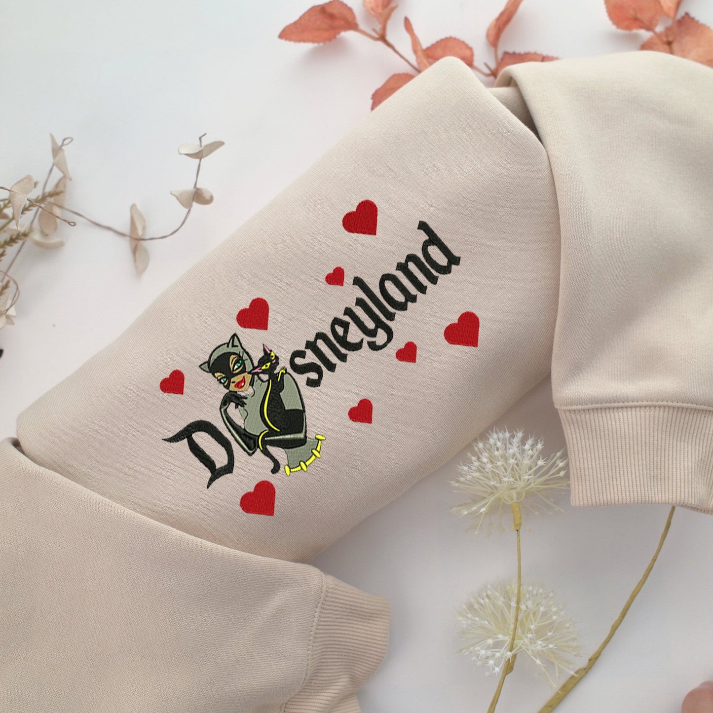 Catwoman Half Disneyland Embroidery, Disneyland Embroidered Sweatshirt, Movie Disney Inspired, Valentine's Day Gifts Idea For Him Her