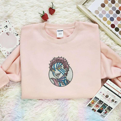 Akaza Kimetsu No Yaiba Anime Embroidered Shirt