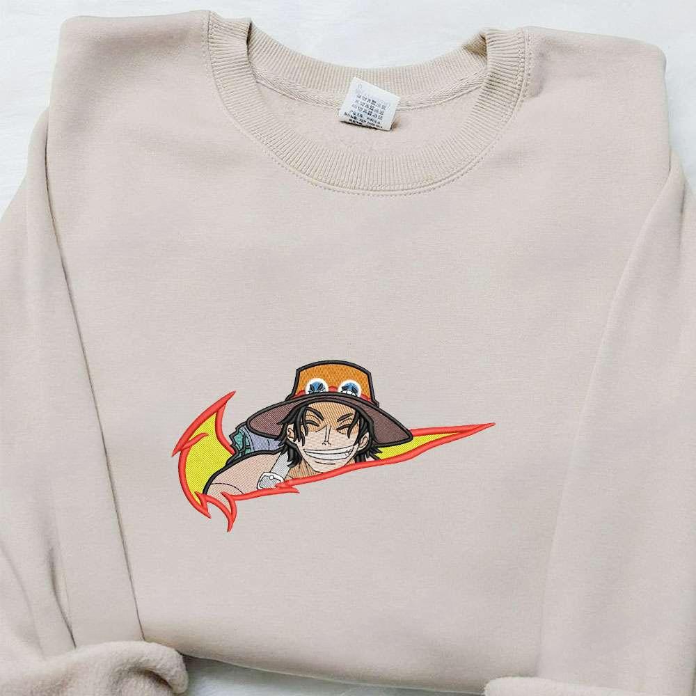 Ace One Piece Anime Embroidered Shirt 1