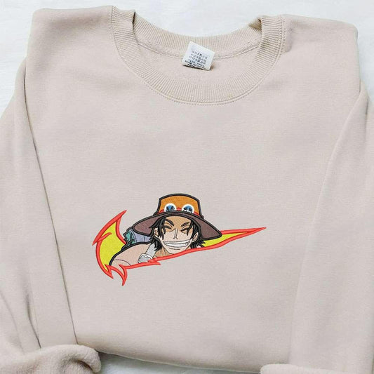 Ace One Piece Anime Embroidered Shirt 1