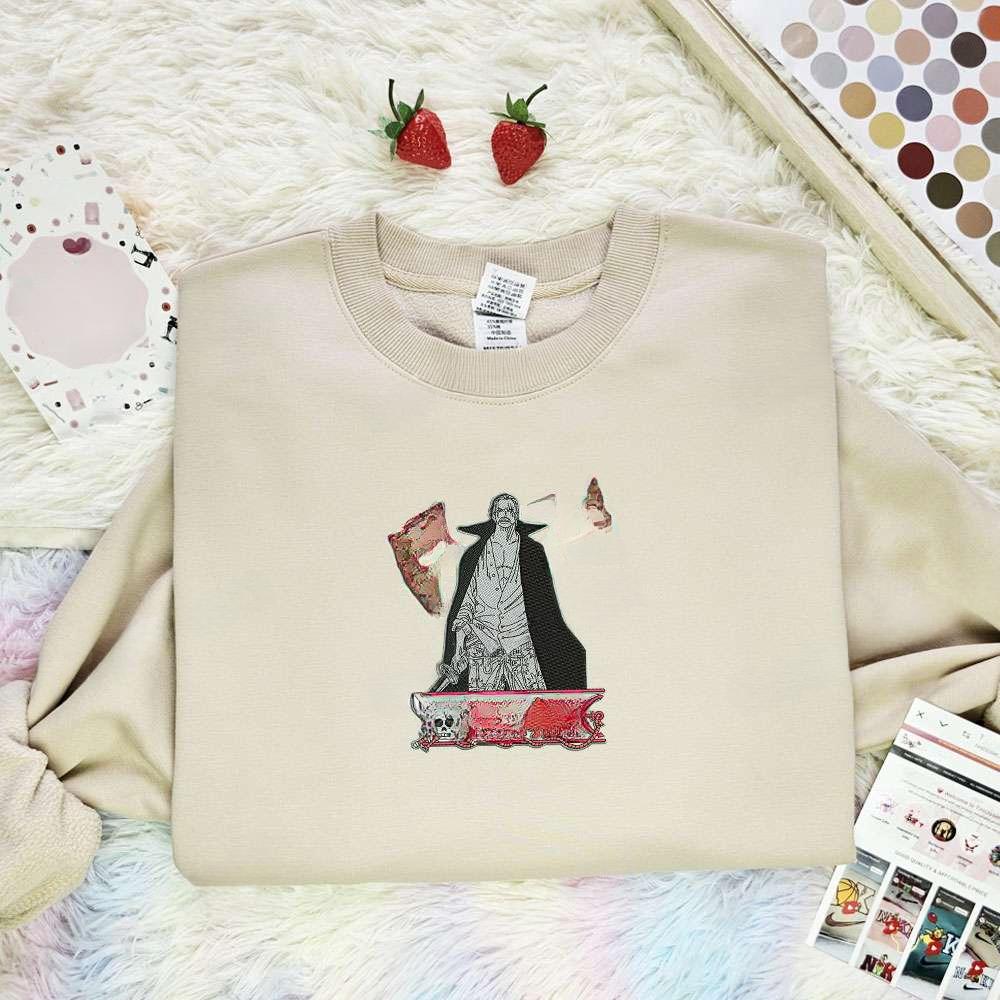 Akagami Shanks One Piece Anime Embroidered Shirt