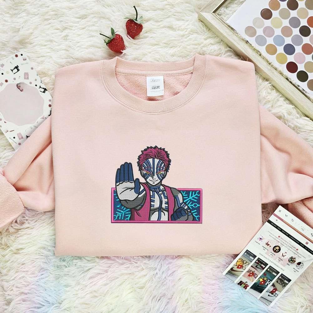Akaza Kimetsu No Yaiba Anime Embroidered Shirt