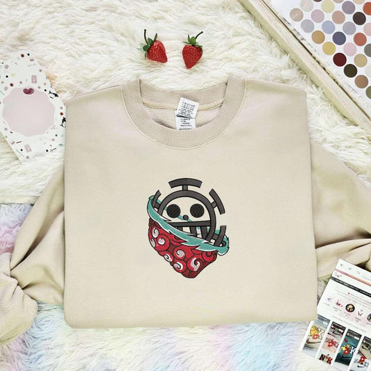 Trafalgar Law Ope Ope Fruit Logo One Piece Anime Embroidered Shirt
