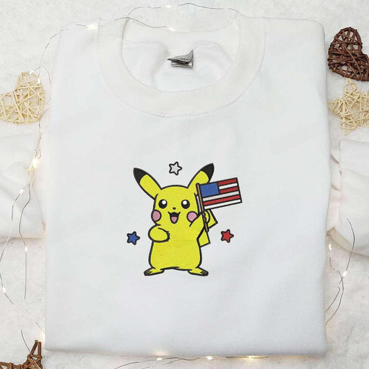 The 4Th Of July Pikachu Embroidered Shirt