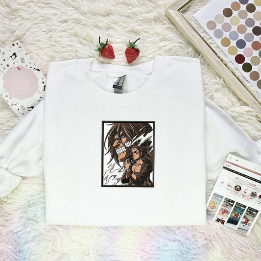 Titan Eren Attack On Titan Anime Embroidered Shirt