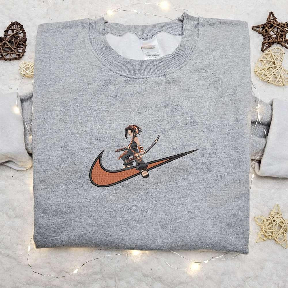 Swoosh Anime X Yoh Asakura Embroidered Sweatshirt Shaman King Embroidered Shirt