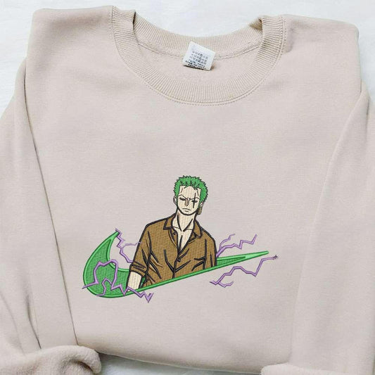 Swoosh X Zoro One Piece Anime Embroidered Hoodie Cool Anime Clothing