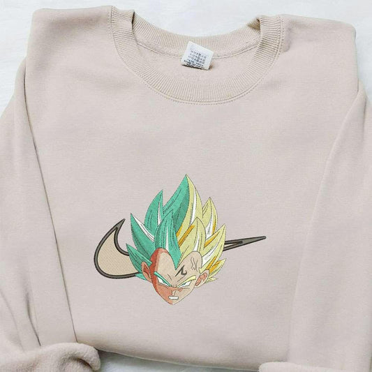 Swoosh Anime X Vegeta Embroidered Hoodie Cool Anime Clothing