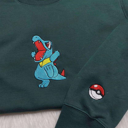 Totodile Pokemon Embroidered Shirt Pokemon