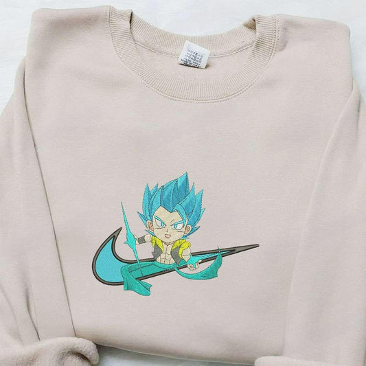 Swoosh Anime X Chibi Gogeta Embroidered Hoodie Cool Anime Clothing