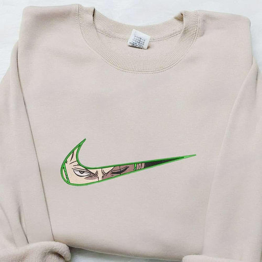Swoosh Anime X Roronoa Zoro Embroidered Hoodie Cool Anime Clothing