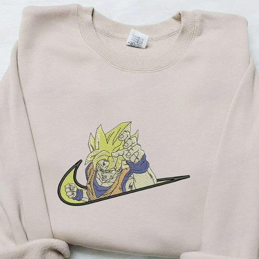 Swoosh X Goku Super Saiyan Anime Embroidered Hoodie Dragon Ball