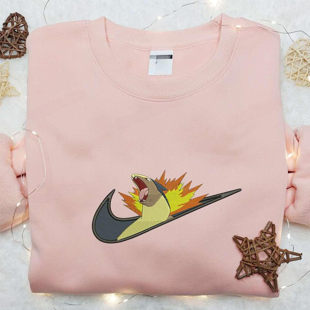 Typhlosion X Swoosh Anime Embroidered Hoodie Cool Anime Clothing