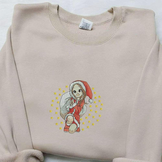 Takagi Xmas Embroidered Shirt Anime Embroidered Hoodie Christmas Embroidered Shirt