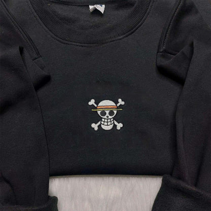 Straw Hat Pirates Embroidered Shirt, One Piece Anime Clothing