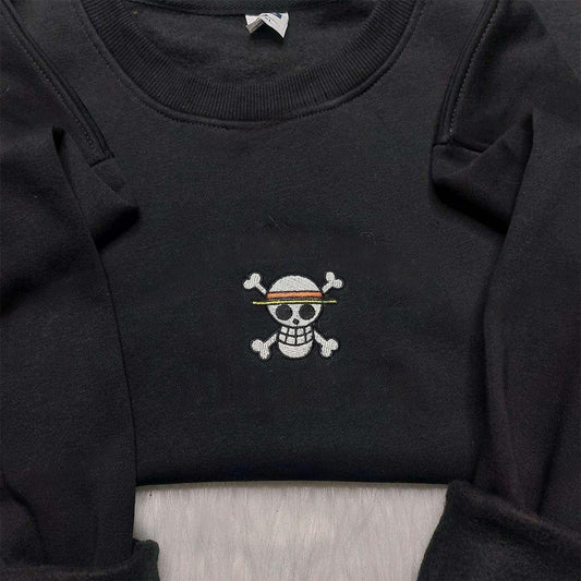 Straw Hat Pirates Embroidered Shirt, One Piece Anime Clothing