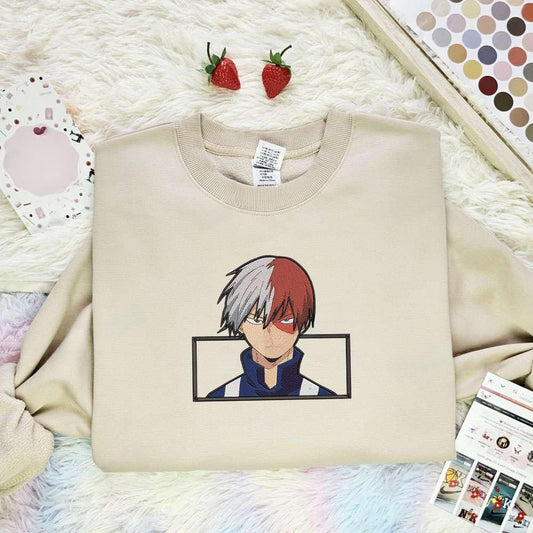 Todoroki Shouto My Hero Academia Anime Embroidered Shirt