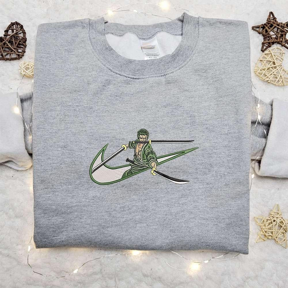 Swoosh Anime X Zozonoa Zoro Embroidered Hoodie One Piece Embroidered Shirt