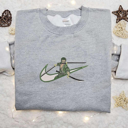 Swoosh Anime X Zozonoa Zoro Embroidered Hoodie One Piece Embroidered Shirt
