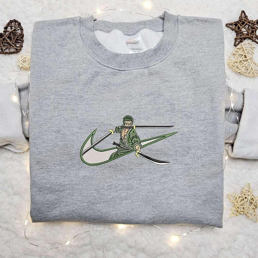 Swoosh Anime X Zozonoa Zoro Embroidered Hoodie One Piece Embroidered Shirt