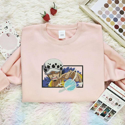 Trafalgar D Water Law Embroidered Shirt One Piece Anime Embroidered Hoodie