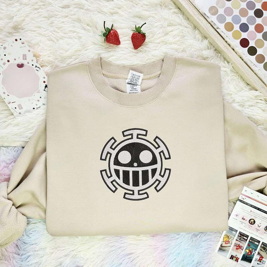 Trafalgar Law Logo One Piece Anime Embroidered Shirt