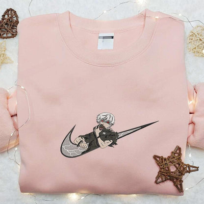 Swoosh X Ken Kaneki Embroidered Hoodie Cool Anime Clothing